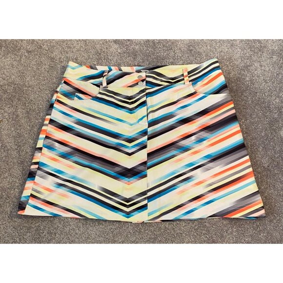 Slazenger Chevron Print Stretch Skort Skirt SMulti-Color Poly Spandex Size 4 - Picture 1 of 12